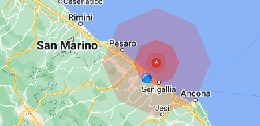 terremoto mare adriatico SENIGALLIA