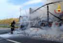 Un camion carico di generi alimentari distrutto dalle fiamme / FOTO e VIDEO